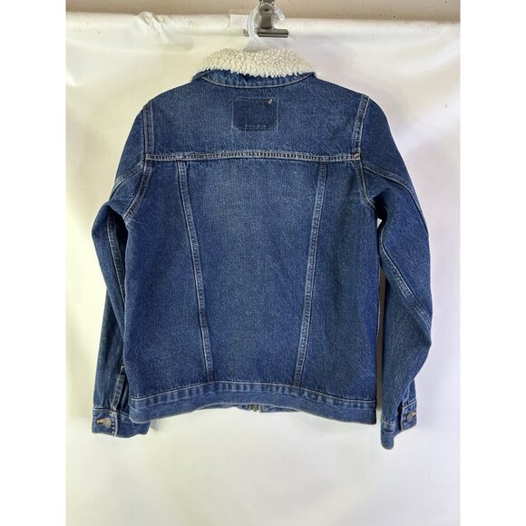 Levis Sherpa Collar Zip Denim Jean Trucker Jacket - Picture 7 of 7